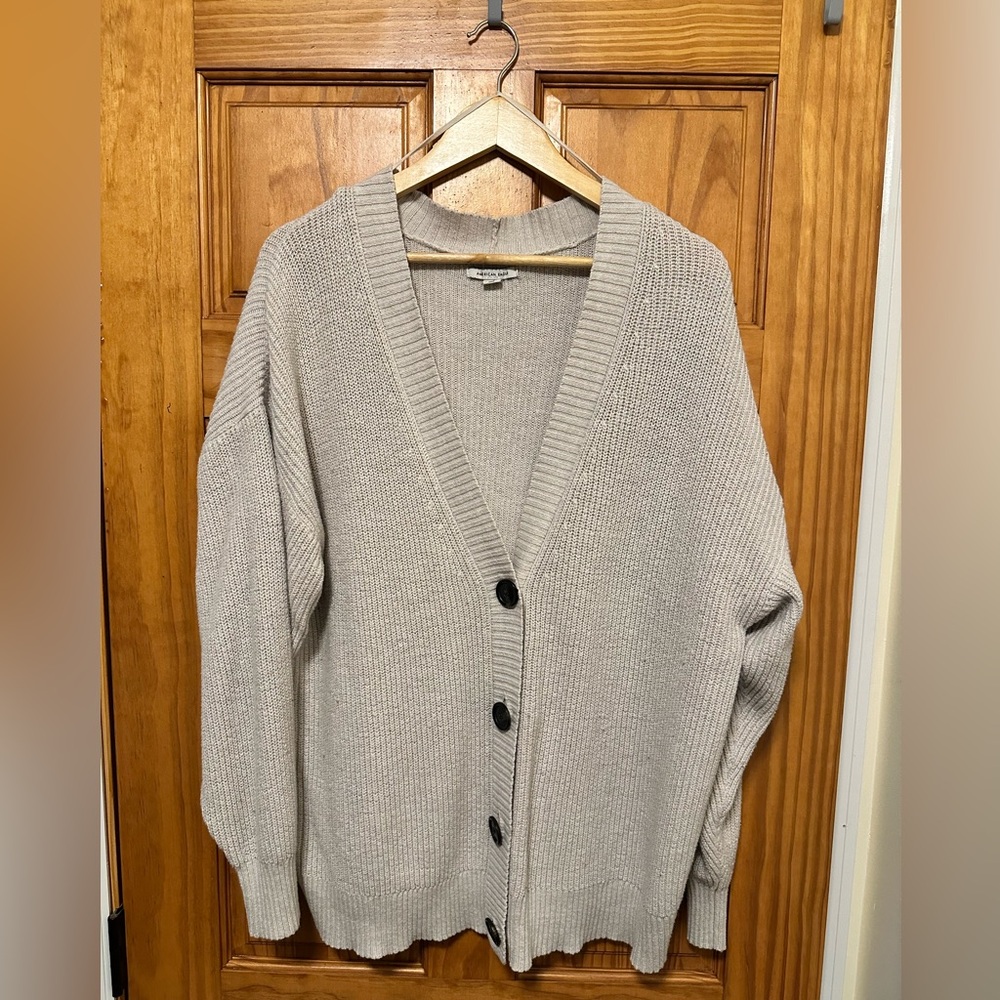American Eagle Outfitters Beige Cardigan Sweater